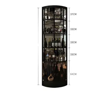 Скандинавский современный светлый роскошный угловой винный шкаф в гостиной у стены, черное зеркало, веерообразная форма из нержавеющей стали