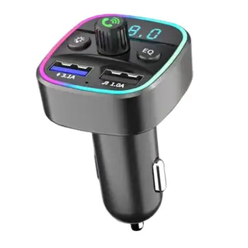 Автомобильный FM-передатчик MP3-плеер Беспроводной MP3-плеер для автомобиля Быстрая зарядка автомобильное зарядное устройство Дизайн с рассеянным освещением USB-накопитель передатчик
