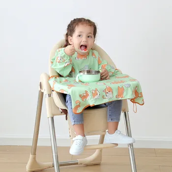 Детский обеденный стул, Фартук, Комбинезон, Артефакт для кормления младенцев, Водонепроницаемый противообрастающий нагрудник с длинными рукавами для малышей