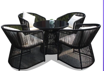 Уличные стулья из ротанга, домашняя садовая мебель, уличные плетеные столы и стулья из ротанга, комплект из трех предметов