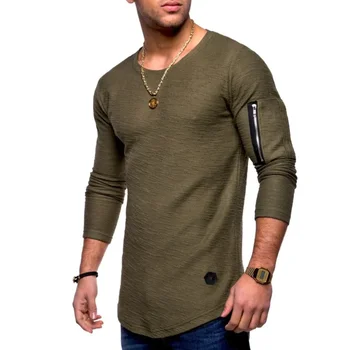 A2924 новая футболка мужская весенне-летняя футболка топ мужская хлопковая футболка с длинными рукавами для бодибилдинга складная