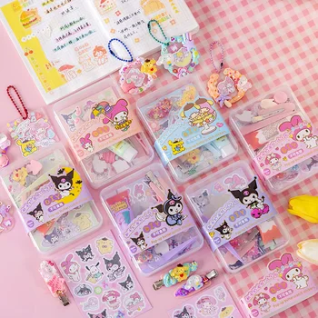 Новый набор наклеек Sanrio с кремовым клеем в упаковке, Мультяшные наклейки для руководства по Куломи, зажимы для карточек, поделки, Декоративные игрушки, подарки