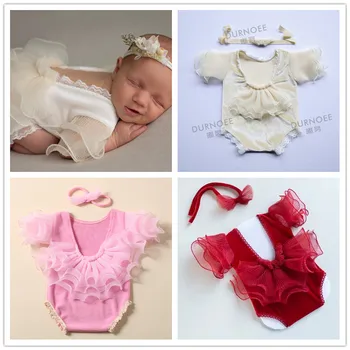 Одежда для новорожденных, реквизит для фотосъемки, платье для маленьких девочек, ползунки, аксессуары для детской фотографии