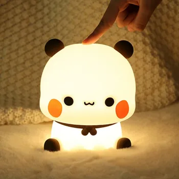 Кавайный медведь Панда Бубу и Дуду светодиодный ночник лампа милый мультяшный ночник с животными спальня декоративная гостиная куклы подарки