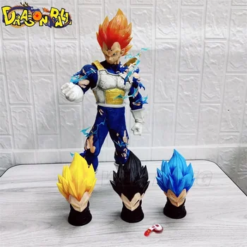 Dragon Ball Super Saiyan Vegeta Боевой урон Статуя Ver ПВХ Синий Красный Желтый Черные волосы Стоячая поза Фигурка Модель игрушки