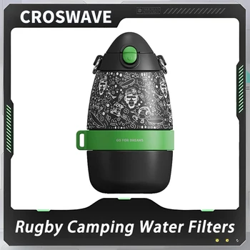 Фильтры для воды CROSWAVE Rugby, спортивная пара из нержавеющей стали, бутылка для воды, портативная изолированная чашка с перекосом, Креативный кемпинг на открытом воздухе