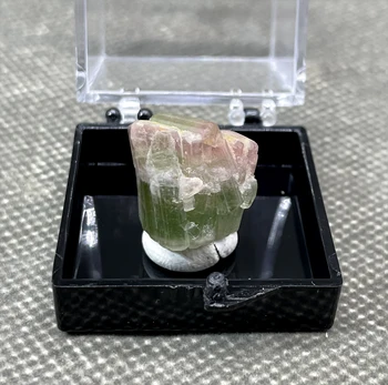 Очень редкая! 100% Натуральный афганский розовый и зеленый турмалин образцы минеральных кристаллов камни и кристаллы + размер коробки 3,4 см
