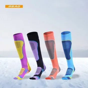 1 Пара зимних походных лыжных носков для мужчин и женщин, длинные теплые носки, толстые компрессионные носки, спортивные сноубордические походные термоноски