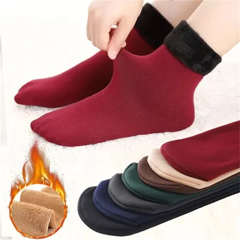 Зимние Теплые женские утепленные термоноски Бесшовный Носок Плюс Бархатные носки для сна в пол
