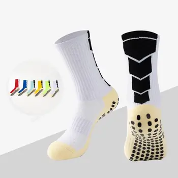 Противоскользящие Футбольные Спортивные носки Хлопчатобумажные Дышащие Силиконовые Футбольные носки на присоске для бега на открытом воздухе, Велоспорта, баскетбола Унисекс