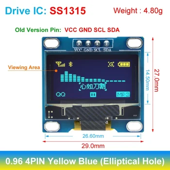 TZT 0,96 дюймовый IIC Последовательный 4pin Белый/Синий/Желтый OLED-Дисплей Модуль 128X64 12864 ЖК-Экран Плата для arduino oled