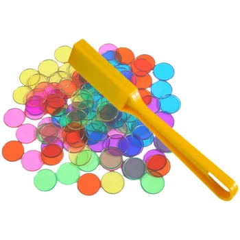 Прозрачный диск, учебные пособия, детские игрушки, Магнитная палочка, набор микросхем, обучающие пластиковые чипы для детей, круглые