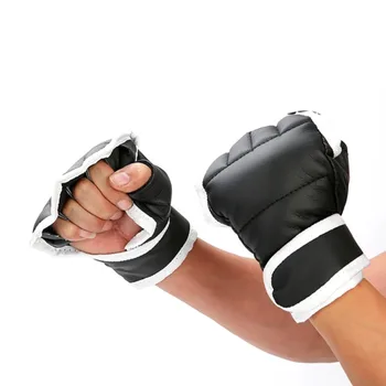 Боксерские Перчатки На Полпальца Из Искусственной Кожи, Боевые Перчатки Для Кикбоксинга, Каратэ Муай Тай, Тренировочные Перчатки Для Детей И Мужчин