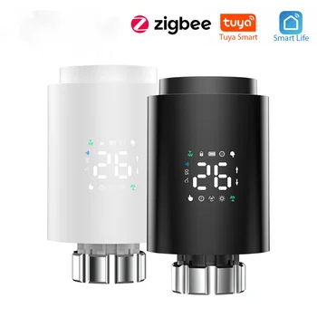 Интеллектуальный привод радиатора Tuya ZIGBEE Управление приложением Термостатический клапан Радиатора Регулятор температуры Amazon Alexa Control