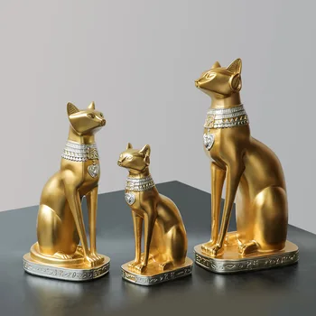 Сувенирные украшения для ТВ-шкафа Nordic Golden Egyptian Cat: Идеальное сочетание элегантности и функциональности для вашего дома