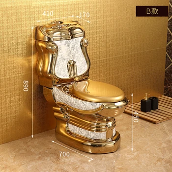 Золотой унитаз в европейском стиле, золотой Ретро-домашний Немой Бытовой унитаз, Дезодорант большого диаметра, Цветной унитаз в ванной