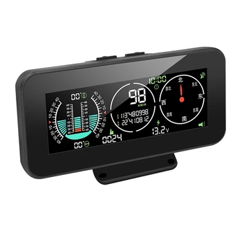 Для всех автомобилей M60 Автомобильный GPS HUD Спидометр Интеллектуальный инклинометр Дисплей скорости движения по бездорожью Угол наклона и тангажа Компас