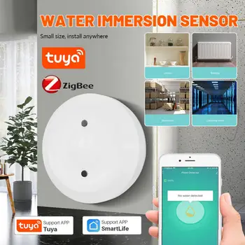 Умный датчик утечки воды ZigBee, детектор уровня воды в умном доме Tuya, приложение Smart Life, защита безопасности от утечек воды