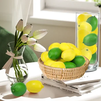Искусственные лимоны и лаймы, искусственные фруктовые лимоны, искусственная имитация лимона, похожая на жизнь, для украшения домашней кухни, вечеринки.