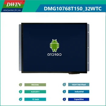 Четырехъядерная система DWIN Android 11 с разрешением 1024 * 768 пикселей 15-дюймовый IPS ЖК-модуль промышленного применения с дисплеем Wi-Fi Ethernet BT