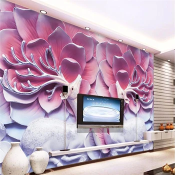 beibehang настенная живопись искусство фоновая фотография Олень розовый цветок современный рельеф отель badroom обои фреска для гостиной
