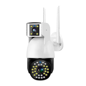 2MP 1080P V380pro APP Двухобъективная Полноцветная Беспроводная PTZ IP Купольная Камера AI Humanoid Detection Домашняя Безопасность CCTV Радионяня