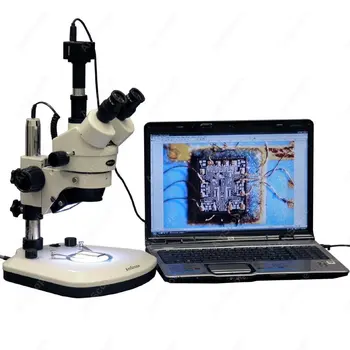 Стереомикроскоп со светодиодным низкотемпературным увеличением-AmScope Поставляет стереомикроскоп с 7-90-кратным светодиодным низкотемпературным увеличением + 3-мегапиксельную цифровую камеру