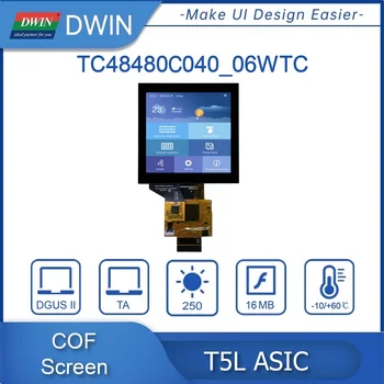 DWIN Новое поступление, 4,0-дюймовый 480 * 480 пикселей IPS COF экран, специально используемый для термостата, Квадратная сенсорная панель, цветной ЖК-дисплей