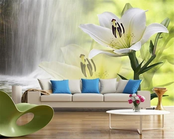 Обои на заказ Beibehang fantasy Lily ТВ фон украшение стен живопись гостиная спальня фоновая фреска 3D обои