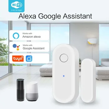Tuya Smart WiFi Дверной Датчик Датчик Окна Дверной Магнитный Детектор Сигнализации Независимый Магнитный Датчик Работает с Alexa Google Home