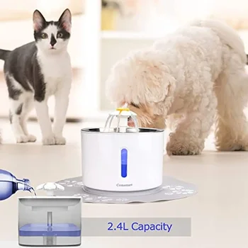 Сменная кошка для фонтанчика с водой, питьевого фонтанчика Стальные Автоматические фильтры из нержавеющей стали на 81 унцию / 2,4 л, домашние кошки