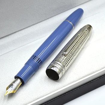 Новая Специальная Серия Glacier Series 149 Classic Fountain Pen MB Темно-Синяя Офисная Ручка-Роллер Из Смолы Для Письма С Серийным Номером