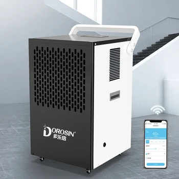 Двойной Компрессор Автоматического Осушителя Воздуха DOROSIN Commercial Dehumidifier DK-90 Для Складских Подвалов 90Л/день Электрическая Сушильная Машина