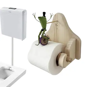 Держатель для туалетной бумаги Креативная Лягушка для езды на Велосипеде Держатель для туалетной бумаги Настенное Крепление Стеллаж для хранения рулонов Прочная Подвесная Подставка для салфеток