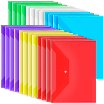 Пластиковые конверты на 24 упаковки с застежкой, пластиковые папки для документов Формата А4, папки с прозрачными конвертами, прочные пакеты для файлов