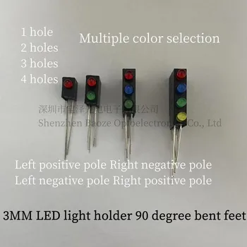 1 отверстие 3 ММ держатель лампы 90 градусов согнутая ножка светодиодная лампа индикатор шарика Красный Желтый Зеленый Синий Белый