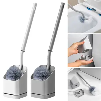 Главная Настенная щетка для унитаза с длинной ручкой, Инструменты для чистки ванной комнаты, держатель для чистки без перфорации