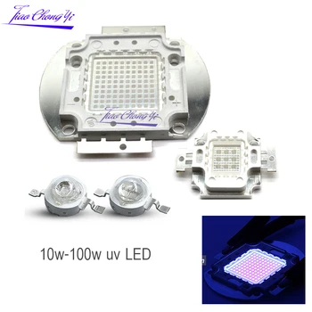 tiaochongyi УФ Фиолетовый светодиодный чип высокой мощности 360 Нм 375Нм 385Нм 395Нм 405Нм UVA UVB Осветительные бусины 3 5 10 20 30 50 100 Вт