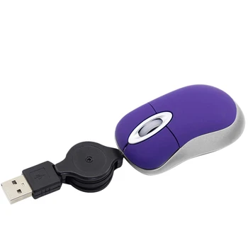 Мини-USB Проводная Мышь Выдвижная Крошечная Мышка 1600 точек на дюйм Оптические Компактные Дорожные Мыши для Windows 98 2000 XP Версии Vista