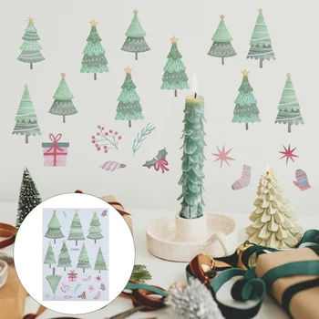 Рождественский декор, декоративная наклейка на стену, дерево, стекло, рождественская самоклеящаяся наклейка из ПВХ для детей