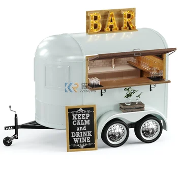 Изготовленный на заказ трейлер для уличной еды Тележка для хот-догов, мороженое, соковый бар, передвижной ресторан, полностью оборудованный грузовик для еды с крыльцом