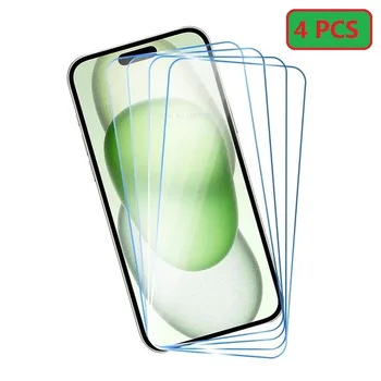 4шт Защитное Стекло 9H Для iPhone 15 Pro Max 13 12 Mini 11 XR XS Max Закаленное Стекло Для iPhone 14 Pro Max Glass