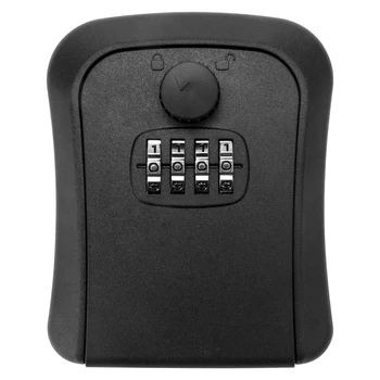 Ящик для ключей, настенный ящик для ключей из цинкового сплава, защищенный от атмосферных воздействий, 4-значный кодовый замок для хранения ключей