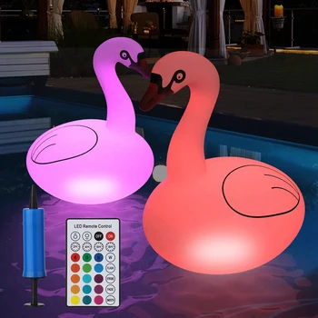 Горячие плавающие светильники для бассейна Swan RGB с регулируемой яркостью, солнечные светильники для бассейна Swan, водонепроницаемые надувные светильники для свадебного декора во дворе у бассейна