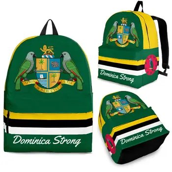 YIKELUO Flag Of The President Of Dominica 3D Рюкзак Dominica С Сильным Принтом Рюкзак Для Студенческих Учебников На молнии Повседневная Сумка