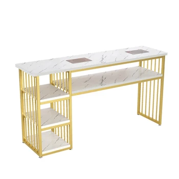 Современные легкие Роскошные Золотые маникюрные столы Nordic, профессиональный маникюрный стол с пылесосом, Салонная мебель, Стол для хранения ногтей