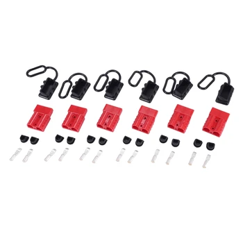 6 Комплектов штекерных разъемов в стиле Андерсона, аккумулятор 50A 12-36 В, быстроразъемный жгут проводов, комплект штекеров для вилочного погрузчика (красный)