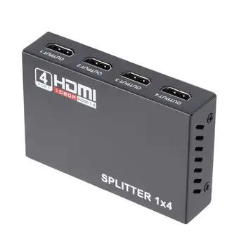 HDMI-разветвитель для устройства с тем же экраном 1 вход 4 выхода Один в четыре, одно перетаскивание Четыре, 1 X 4 HDMI-совместимых разветвителя, 3D-совместимый конвертер