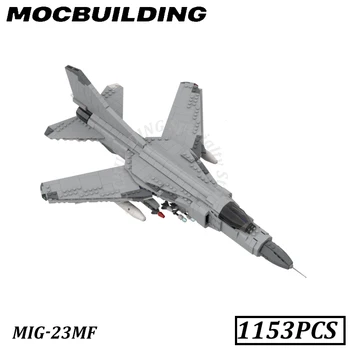 Модель истребителя МиГ-23МФ Дисплей Moc Строительные блоки Кирпичи DIY Игрушки Blackbird Подарки Рождественский подарок