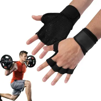 Тренировочные перчатки для мужчин, перчатки для тренировок, поддержка запястья, вентилируемые перчатки со встроенными обертками для запястий для мужчин и женщин для G